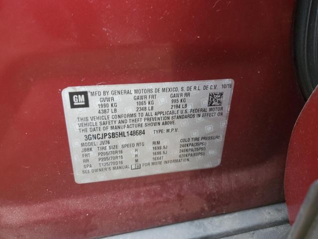 Photo 14 from auction – 2017 CHEVROLET TRAX 1LT with VIN 3GNCJPSB5HL148684