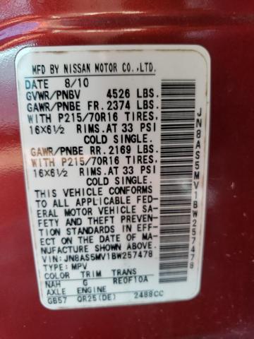 Photo 14 from auction – 2011 NISSAN ROGUE S with VIN JN8AS5MV1BW257478