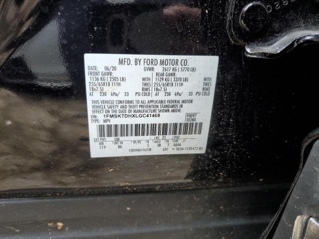 Photo 14 from auction – 2020 FORD EXPLORER X with VIN 1FMSK7DHXLGC41468