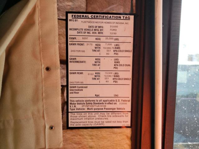 Photo 10 from auction – 2000 FORD F550 SUPER with VIN 3FCNF53S7YJA10159