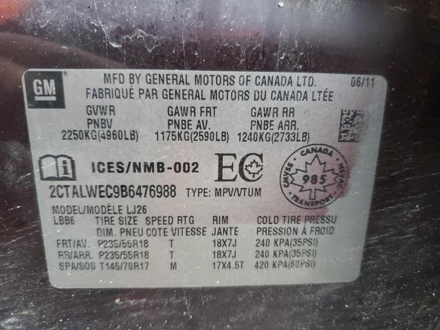 Photo 14 from auction – 2011 GMC TERRAIN SL with VIN 2CTALWEC9B6476988
