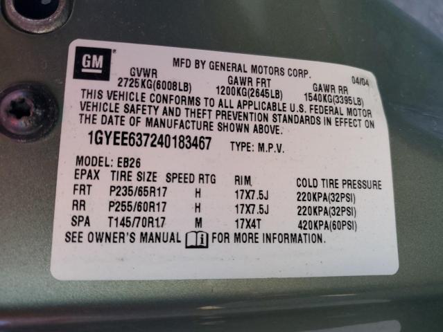 Photo 14 from auction – 2004 CADILLAC SRX with VIN 1GYEE637240183467