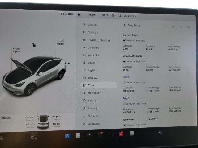 Photo 9 from auction – 2020 TESLA MODEL Y with VIN 5YJYGDEE7LF032105