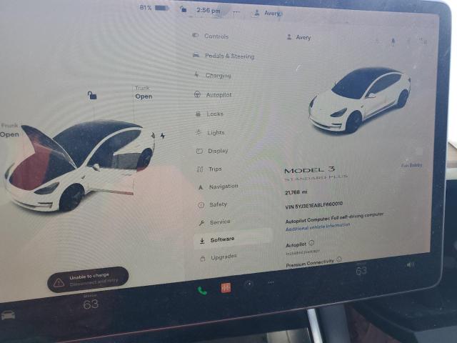 Photo 9 from auction – 2020 TESLA MODEL 3 with VIN 5YJ3E1EA8LF660010