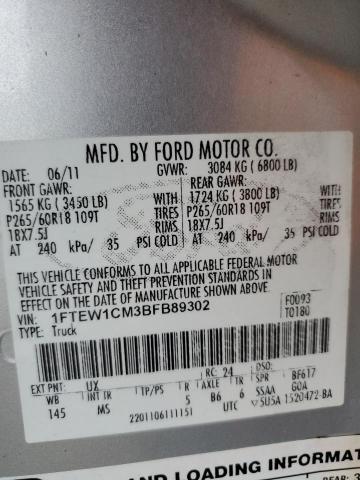 Photo 14 from auction – 2011 FORD F150 SUPER with VIN 1FTEW1CM3BFB89302