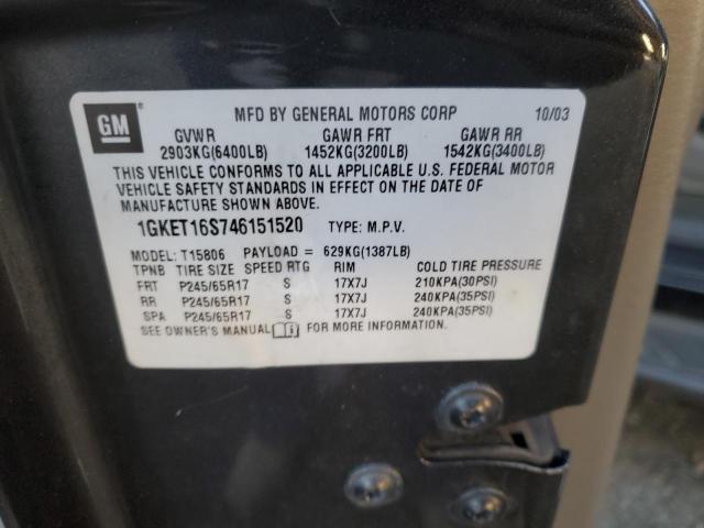 Photo 14 from auction – 2004 GMC ENVOY XL with VIN 1GKET16S746151520