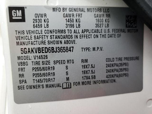 Photo 14 from auction – 2011 BUICK ENCLAVE CX with VIN 5GAKVBED6BJ365847