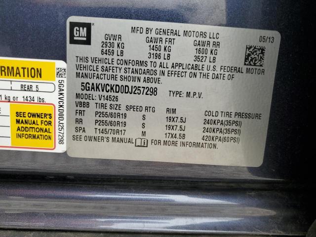 Photo 14 from auction – 2013 BUICK ENCLAVE with VIN 5GAKVCKD0DJ257298