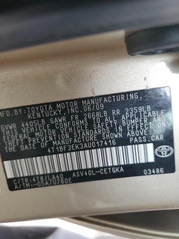 Photo 12 from auction – 2010 TOYOTA CAMRY BASE with VIN 4T1BF3EK3AU017416