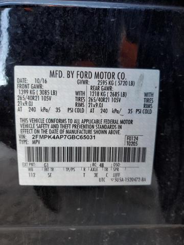 Photo 14 from auction – 2016 FORD EDGE SPORT with VIN 2FMPK4AP7GBC65031