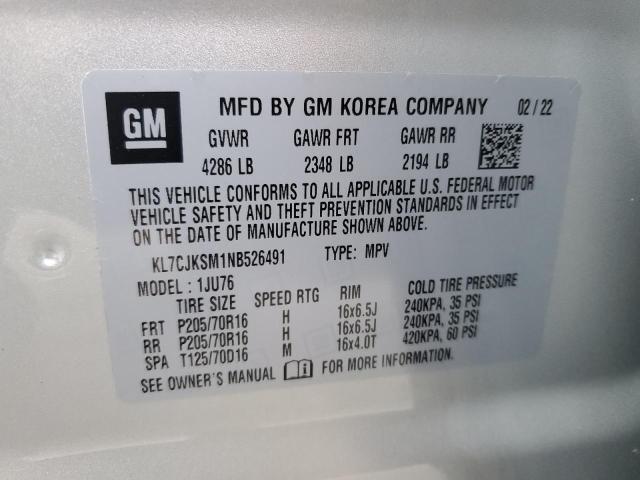 Photo 14 from auction – 2022 CHEVROLET TRAX LS with VIN KL7CJKSM1NB526491