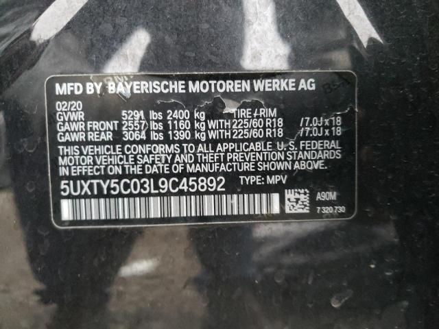 Photo 14 from auction – 2020 BMW X3 XDRIVE3 with VIN 5UXTY5C03L9C45892