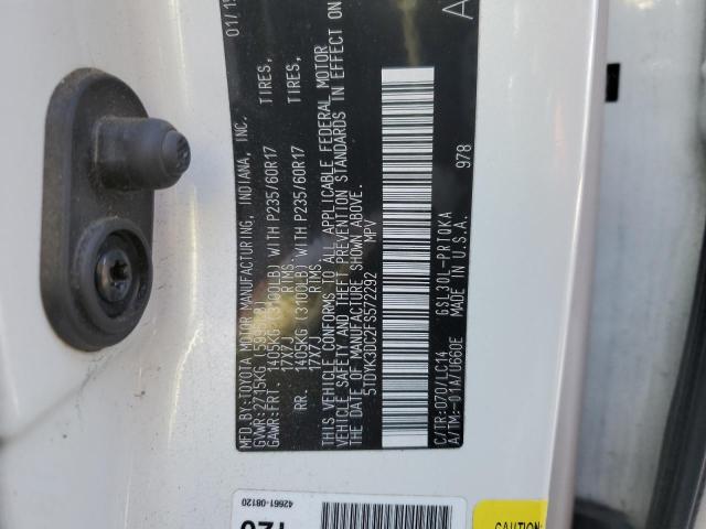 Photo 14 from auction – 2015 TOYOTA SIENNA XLE with VIN 5TDYK3DC2FS572292