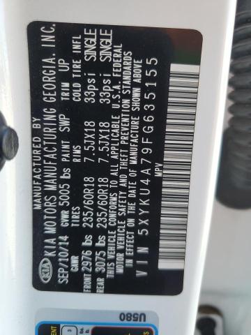 Photo 14 from auction – 2015 KIA SORENTO EX with VIN 5XYKU4A79FG635155