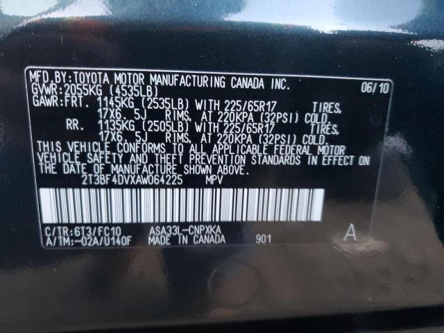 Photo 14 from auction – 2010 TOYOTA RAV4 with VIN 2T3BF4DVXAW064225