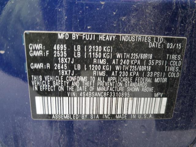 Photo 14 from auction – 2015 SUBARU OUTBACK 2. with VIN 4S4BSANC8F3310895