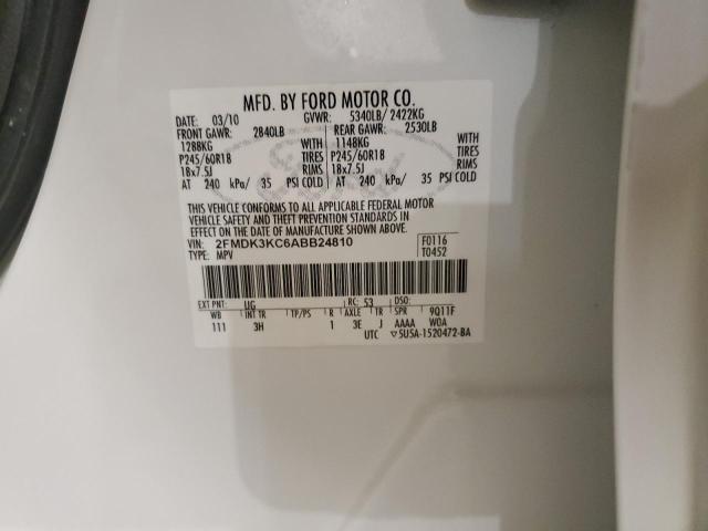Photo 14 from auction – 2010 FORD EDGE LIMIT with VIN 2FMDK3KC6ABB24810