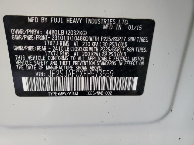 Photo 14 from auction – 2015 SUBARU FORESTER 2 with VIN JF2SJAFCXFH573559