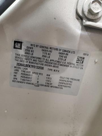 Photo 14 from auction – 2015 CHEVROLET EQUINOX LT with VIN 2GNALBEK7F6132696