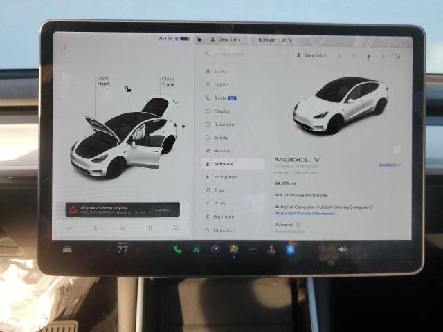 Photo 9 from auction – 2021 TESLA MODEL Y with VIN 5YJYGDEE1MF100366