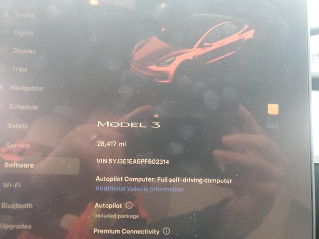 Photo 9 from auction – 2023 TESLA MODEL 3 with VIN 5YJ3E1EA5PF602314
