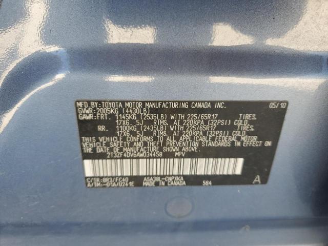 Фото 14 с аукциона – 2010 TOYOTA RAV4 с VIN 2T3ZF4DV6AW034458