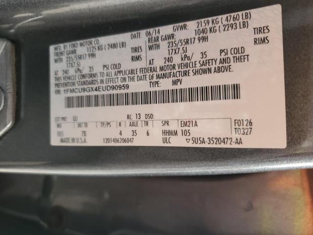 Photo 14 from auction – 2014 FORD ESCAPE SE with VIN 1FMCU9GX4EUD90959