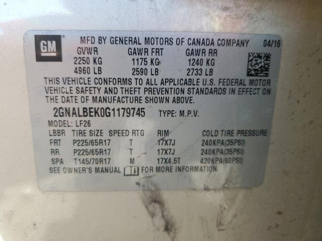 Photo 14 from auction – 2016 CHEVROLET EQUINOX LS with VIN 2GNALBEK0G1179745