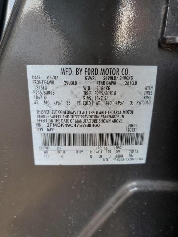 Photo 14 from auction – 2007 FORD EDGE SEL P with VIN 2FMDK49C47BA88460
