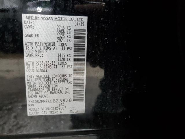 Photo 14 from auction – 2019 NISSAN PATHFINDER with VIN 5N1DR2MM7KC625878