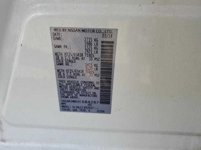 Photo 14 from auction – 2014 NISSAN PATHFINDER with VIN 5N1AR2MM5EC684287