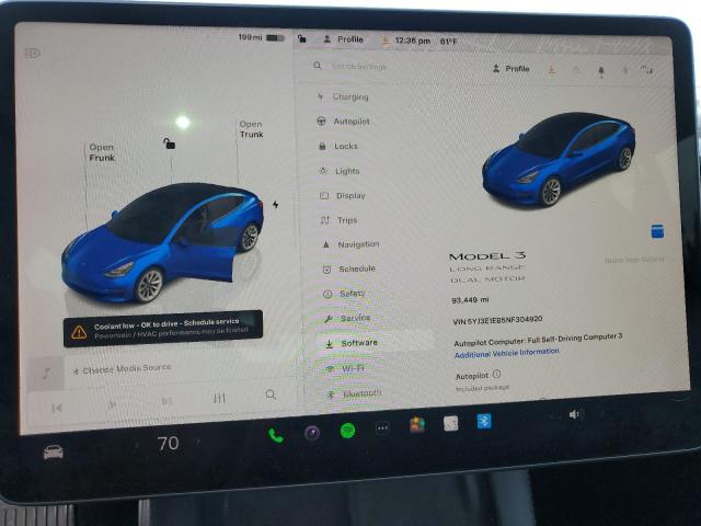 Photo 9 from auction – 2022 TESLA MODEL 3 with VIN 5YJ3E1EB5NF304920