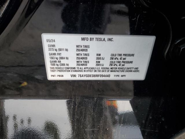 Photo 14 from auction – 2024 TESLA MODEL Y with VIN 7SAYGDED8RF094440