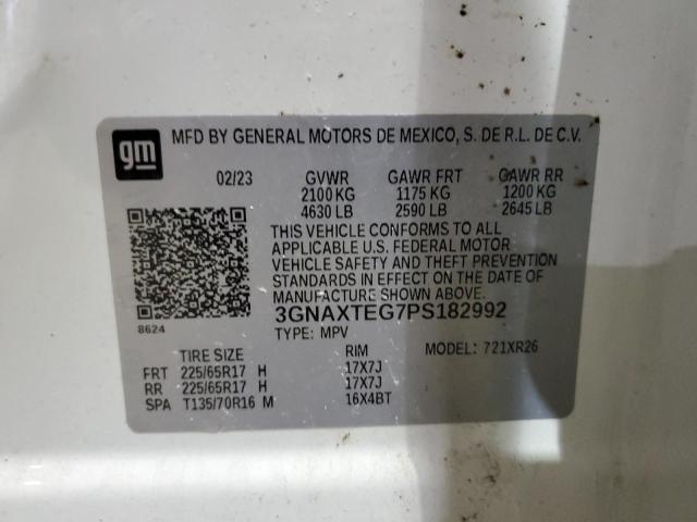 Photo 14 from auction – 2023 CHEVROLET EQUINOX LT with VIN 3GNAXTEG7PS182992