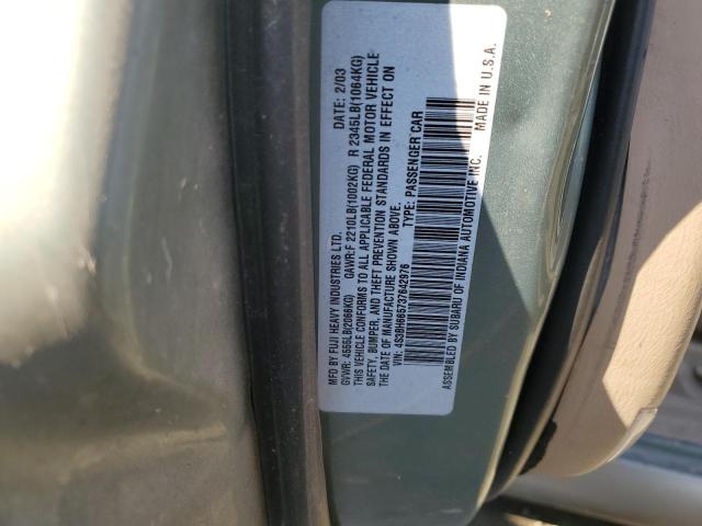 Photo 14 from auction – 2003 SUBARU LEGACY OUT with VIN 4S3BH665737642976
