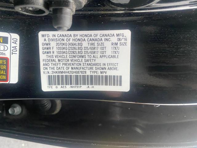 Снимка 10 от търг – 2016 HONDA CR-V SE с VIN 2HKRM4H42GH687828