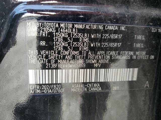 Photo 14 from auction – 2016 TOYOTA RAV4 LE with VIN 2T3BFREV4GW465869