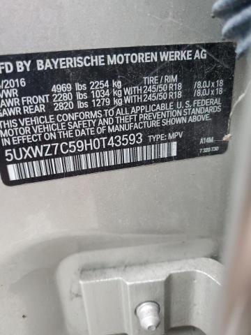 Photo 14 from auction – 2017 BMW X3 SDRIVE2 with VIN 5UXWZ7C59H0T43593