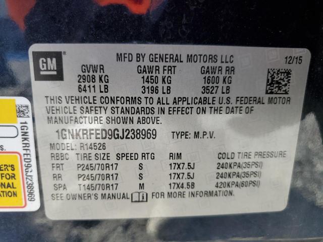 Photo 14 from auction – 2016 CHEVROLET TRAVERSE L with VIN 1GNKRFED9GJ238969