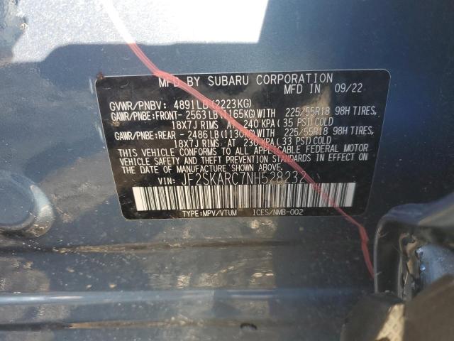 Photo 14 from auction – 2022 SUBARU FORESTER T with VIN JF2SKARC7NH528232