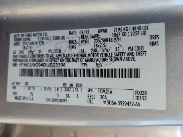 Photo 14 from auction – 2013 FORD ESCAPE SE with VIN 1FMCU9G94DUB23398