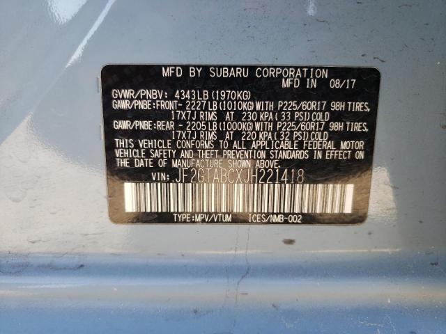Photo 14 from auction – 2018 SUBARU CROSSTREK with VIN JF2GTABCXJH221418