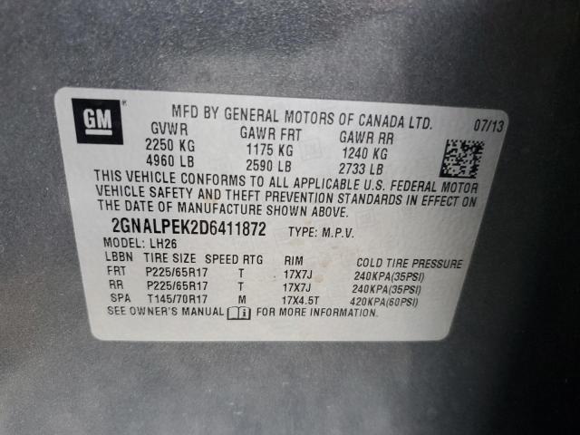 Photo 14 from auction – 2013 CHEVROLET EQUINOX LT with VIN 2GNALPEK2D6411872