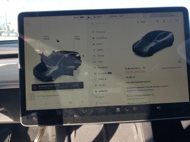 Photo 9 from auction – 2022 TESLA MODEL Y with VIN 7SAYGDEF9NF450079