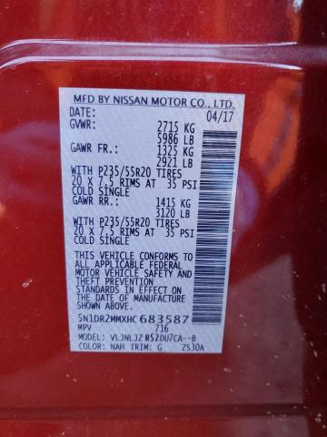 Photo 14 from auction – 2017 NISSAN PATHFINDER with VIN 5N1DR2MMXHC683587