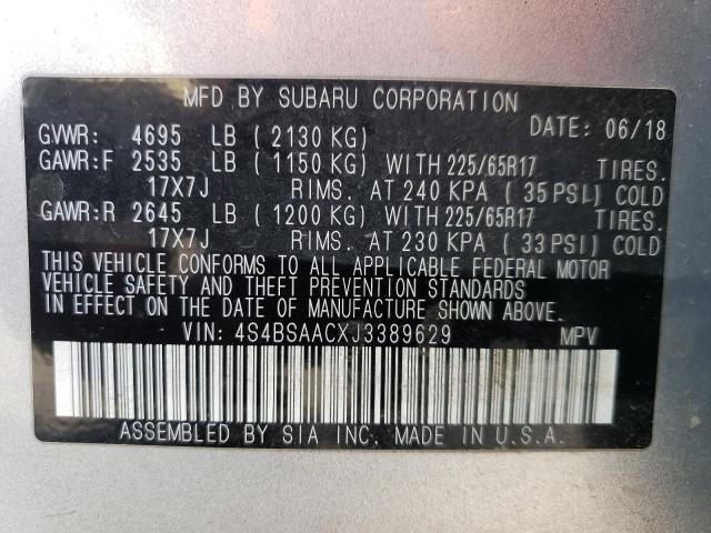 Photo 14 from auction – 2018 SUBARU OUTBACK 2. with VIN 4S4BSAACXJ3389629