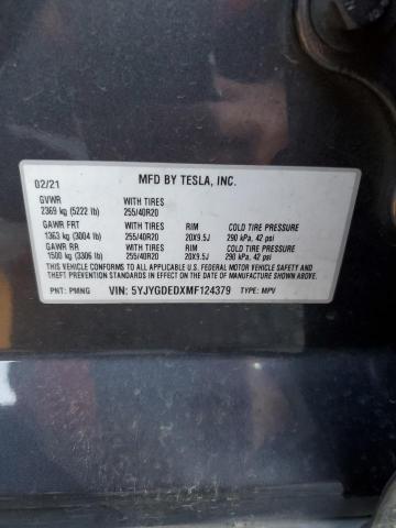 Photo 14 from auction – 2021 TESLA MODEL Y with VIN 5YJYGDEDXMF124379