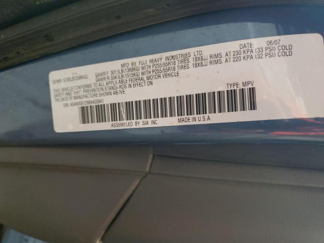 Photo 14 from auction – 2008 SUBARU TRIBECA with VIN 4S4WX91D984403941