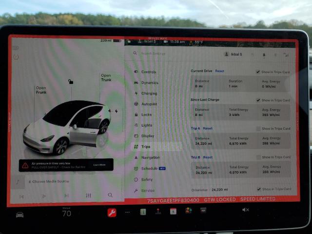 Photo 9 from auction – 2023 TESLA MODEL Y with VIN 7SAYGAEE1PF830400