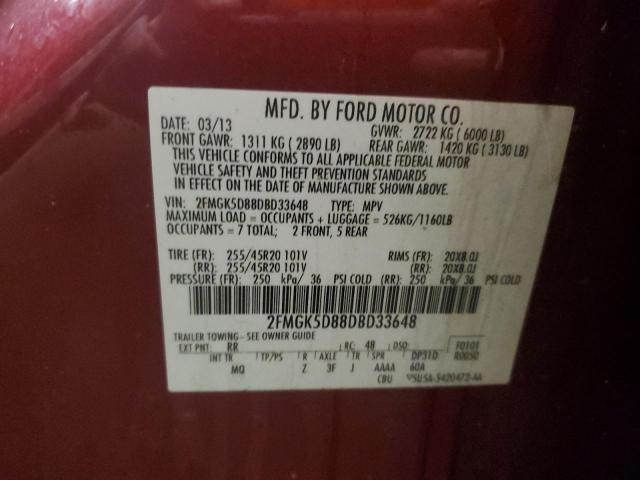 Photo 14 from auction – 2013 FORD FLEX LIMIT with VIN 2FMGK5D88DBD33648